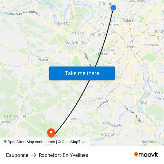 Eaubonne to Rochefort-En-Yvelines map