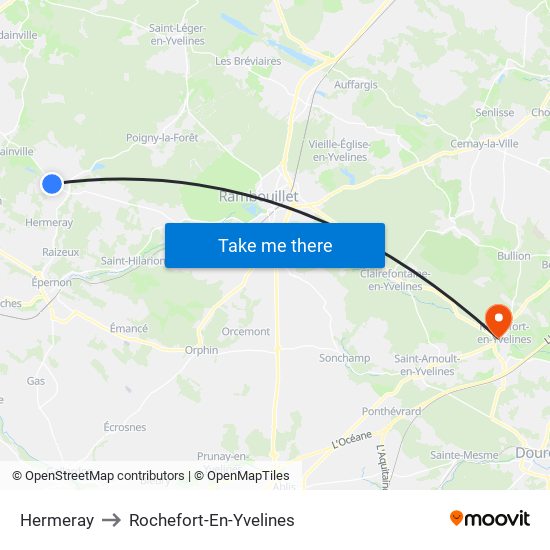 Hermeray to Rochefort-En-Yvelines map