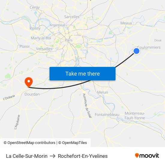 La Celle-Sur-Morin to Rochefort-En-Yvelines map