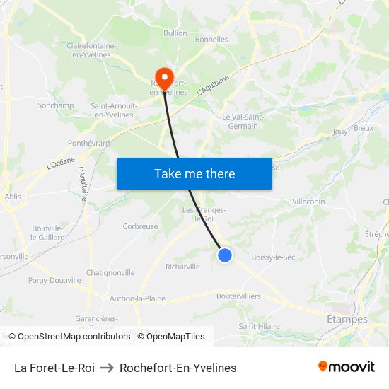 La Foret-Le-Roi to Rochefort-En-Yvelines map