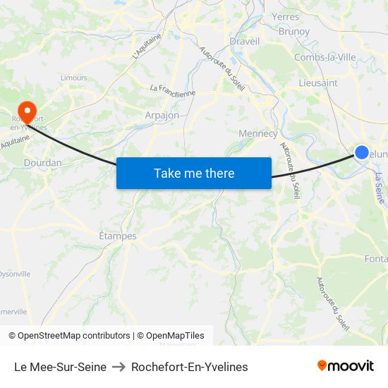 Le Mee-Sur-Seine to Rochefort-En-Yvelines map