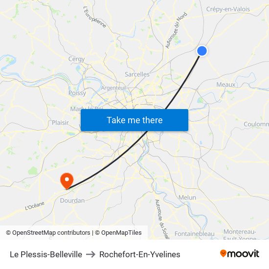 Le Plessis-Belleville to Rochefort-En-Yvelines map