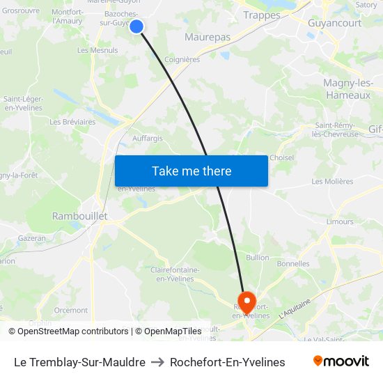 Le Tremblay-Sur-Mauldre to Rochefort-En-Yvelines map