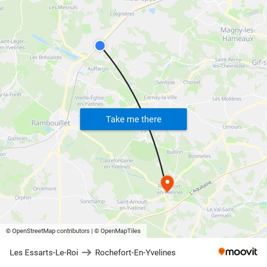 Les Essarts-Le-Roi to Rochefort-En-Yvelines map