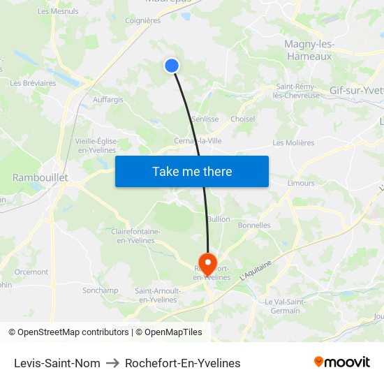 Levis-Saint-Nom to Rochefort-En-Yvelines map