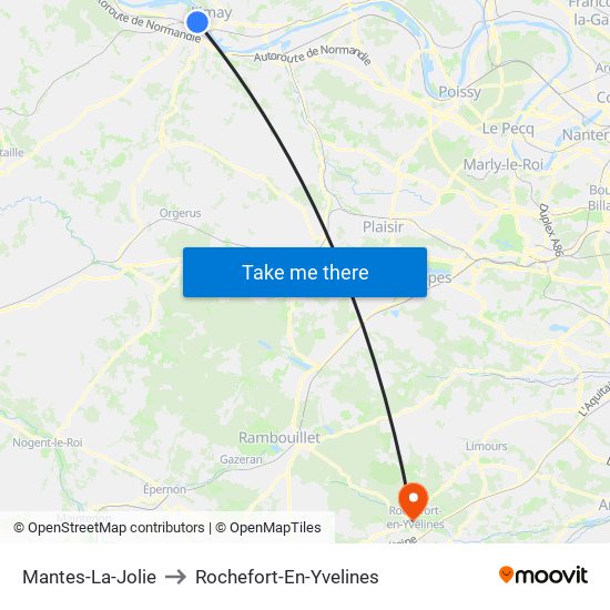 Mantes-La-Jolie to Rochefort-En-Yvelines map