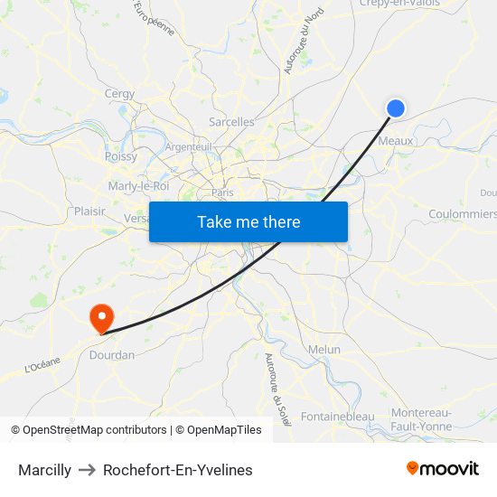 Marcilly to Rochefort-En-Yvelines map