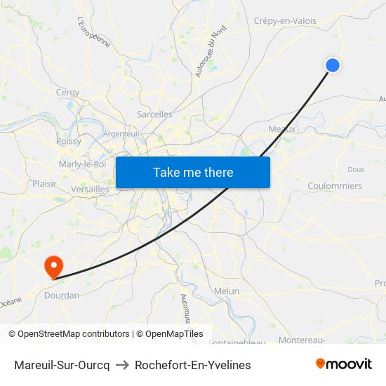 Mareuil-Sur-Ourcq to Rochefort-En-Yvelines map