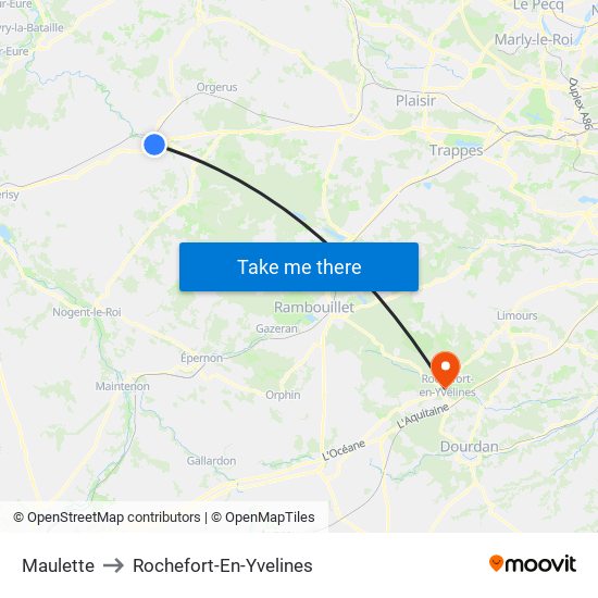 Maulette to Rochefort-En-Yvelines map