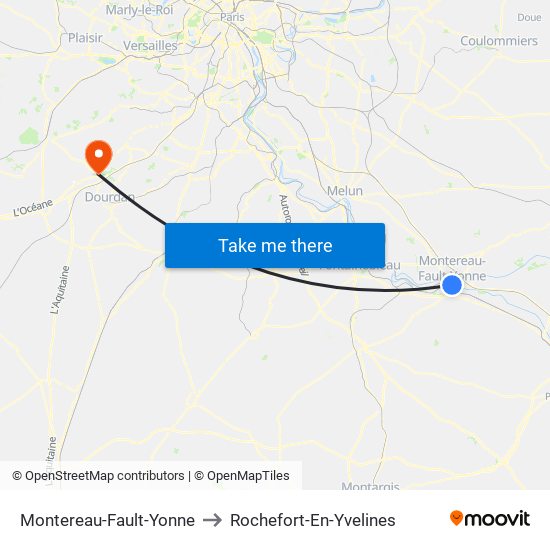 Montereau-Fault-Yonne to Rochefort-En-Yvelines map