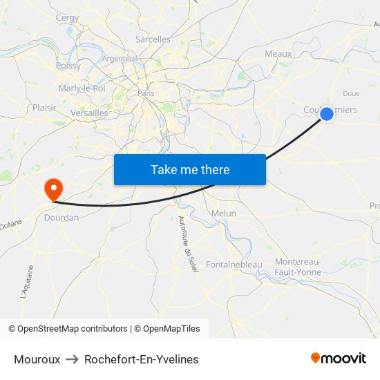 Mouroux to Rochefort-En-Yvelines map