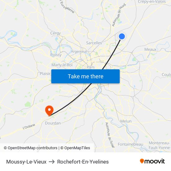 Moussy-Le-Vieux to Rochefort-En-Yvelines map