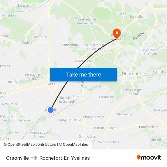 Orsonville to Rochefort-En-Yvelines map