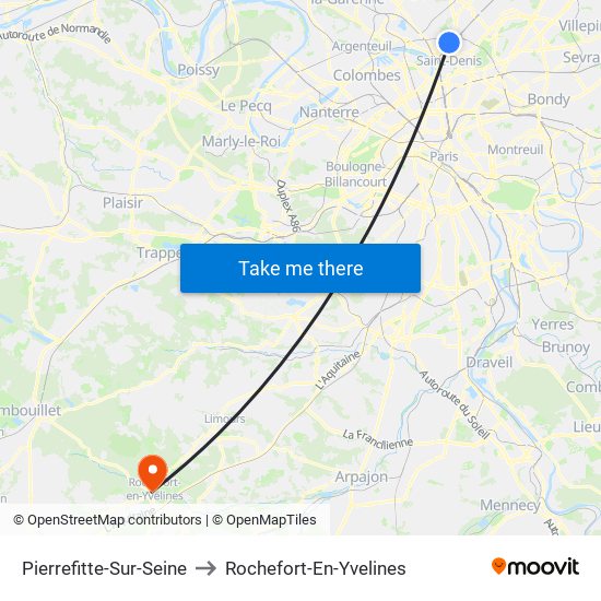 Pierrefitte-Sur-Seine to Rochefort-En-Yvelines map