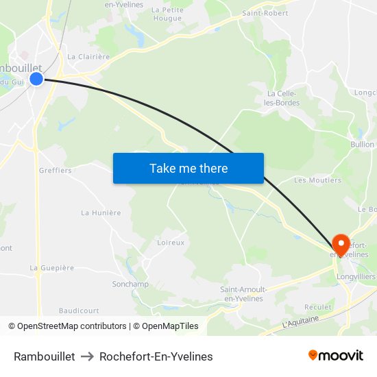 Rambouillet to Rochefort-En-Yvelines map