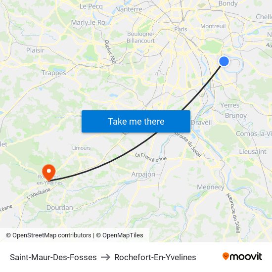 Saint-Maur-Des-Fosses to Rochefort-En-Yvelines map