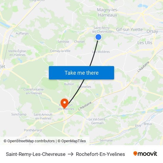 Saint-Remy-Les-Chevreuse to Rochefort-En-Yvelines map