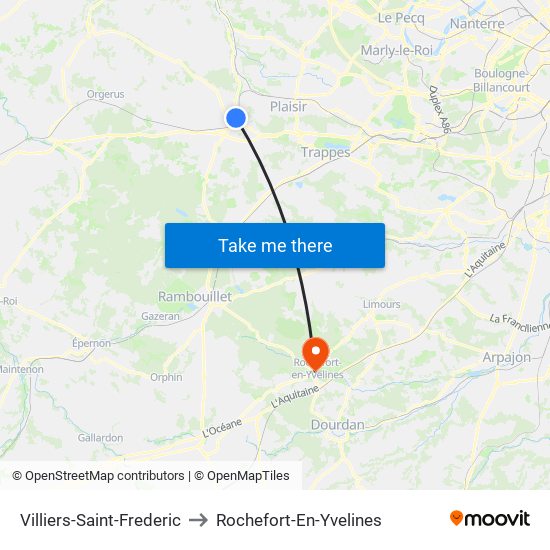 Villiers-Saint-Frederic to Rochefort-En-Yvelines map