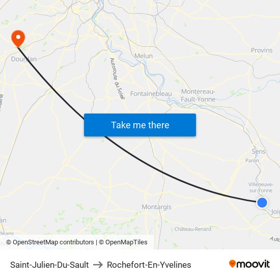 Saint-Julien-Du-Sault to Rochefort-En-Yvelines map