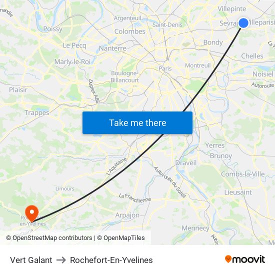 Vert Galant to Rochefort-En-Yvelines map