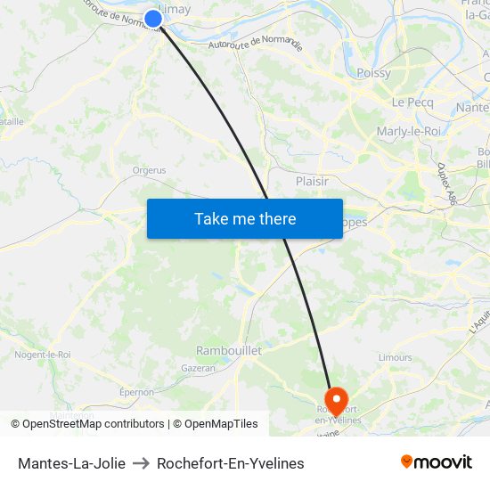 Mantes-La-Jolie to Rochefort-En-Yvelines map