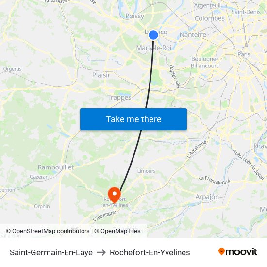 Saint-Germain-En-Laye to Rochefort-En-Yvelines map