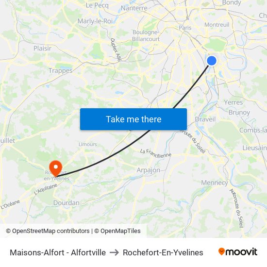 Maisons-Alfort - Alfortville to Rochefort-En-Yvelines map