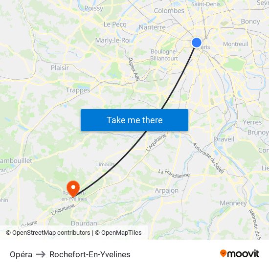 Opéra to Rochefort-En-Yvelines map