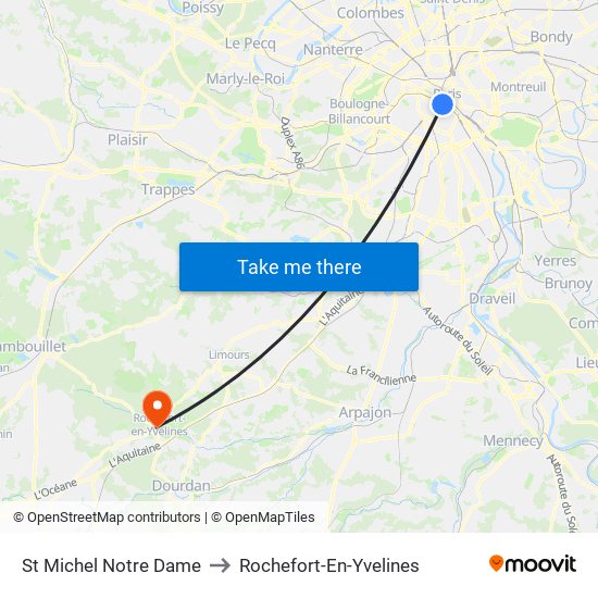 St Michel Notre Dame to Rochefort-En-Yvelines map