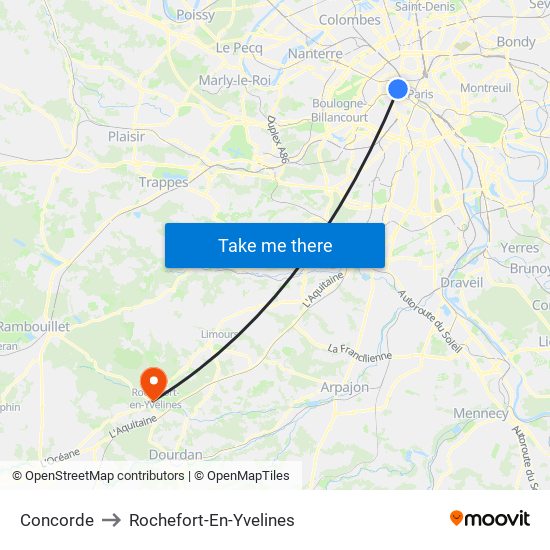 Concorde to Rochefort-En-Yvelines map