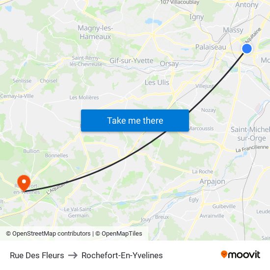 Rue Des Fleurs to Rochefort-En-Yvelines map