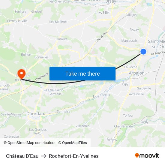Château D'Eau to Rochefort-En-Yvelines map