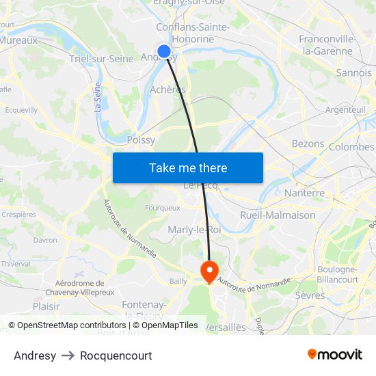 Andresy to Rocquencourt map