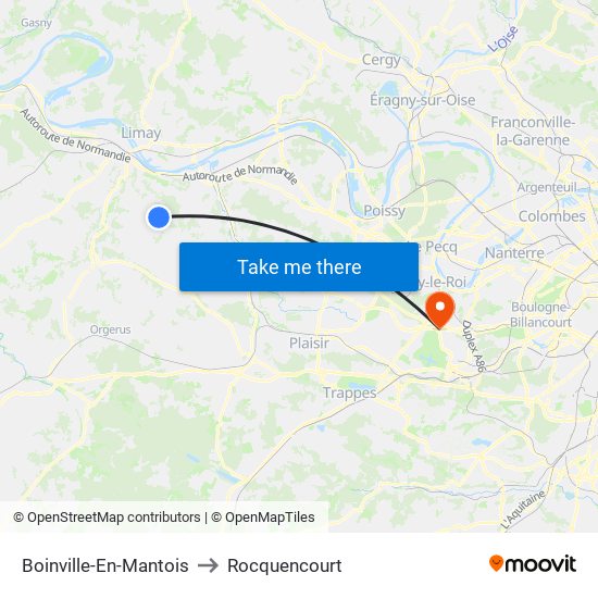 Boinville-En-Mantois to Rocquencourt map