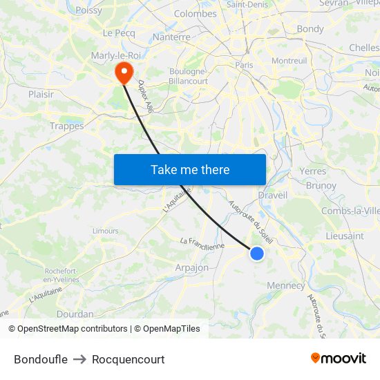 Bondoufle to Rocquencourt map