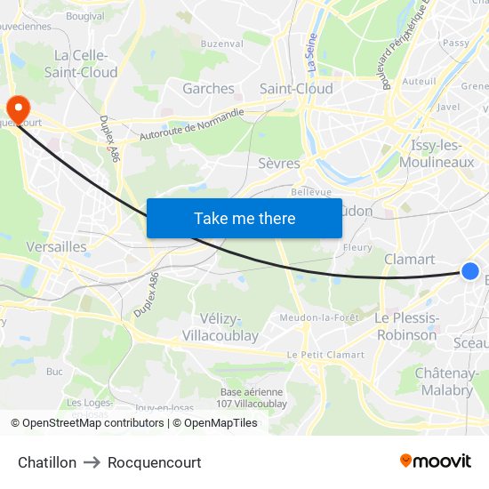 Chatillon to Rocquencourt map
