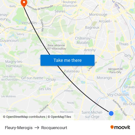 Fleury-Merogis to Rocquencourt map