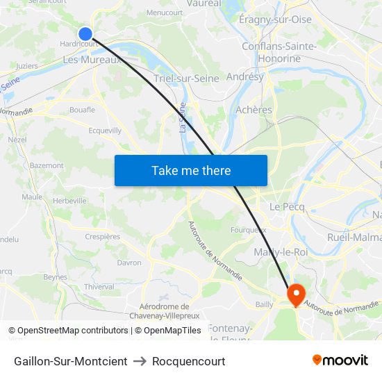 Gaillon-Sur-Montcient to Rocquencourt map