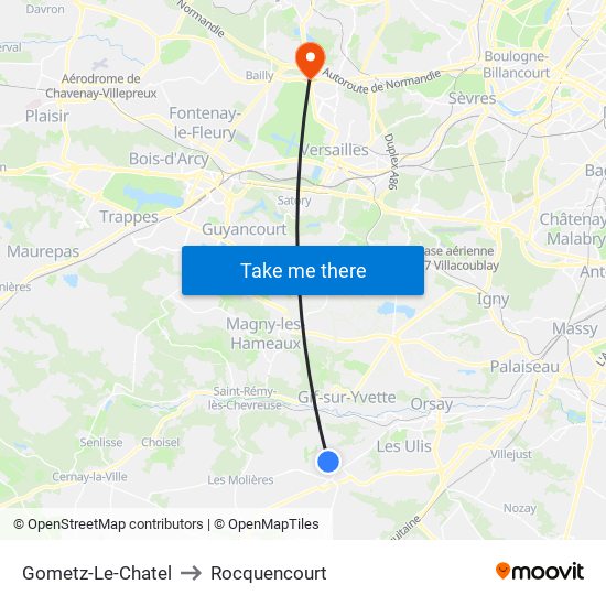 Gometz-Le-Chatel to Rocquencourt map