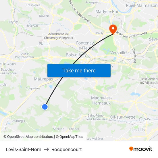 Levis-Saint-Nom to Rocquencourt map