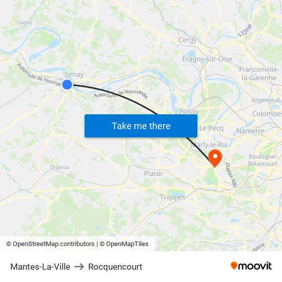 Mantes-La-Ville to Rocquencourt map