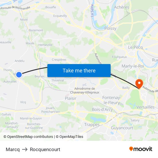 Marcq to Rocquencourt map