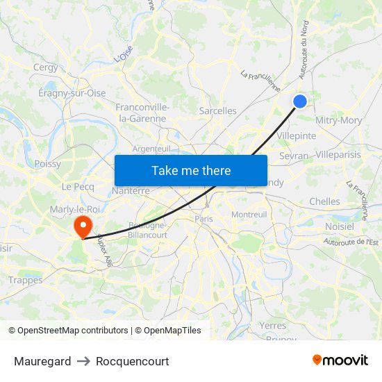 Mauregard to Rocquencourt map