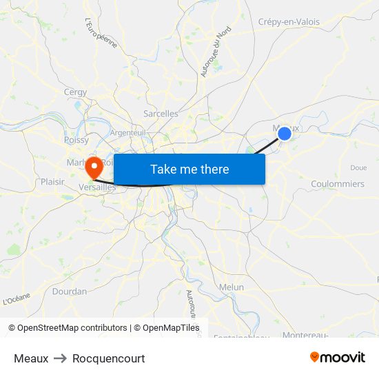 Meaux to Rocquencourt map