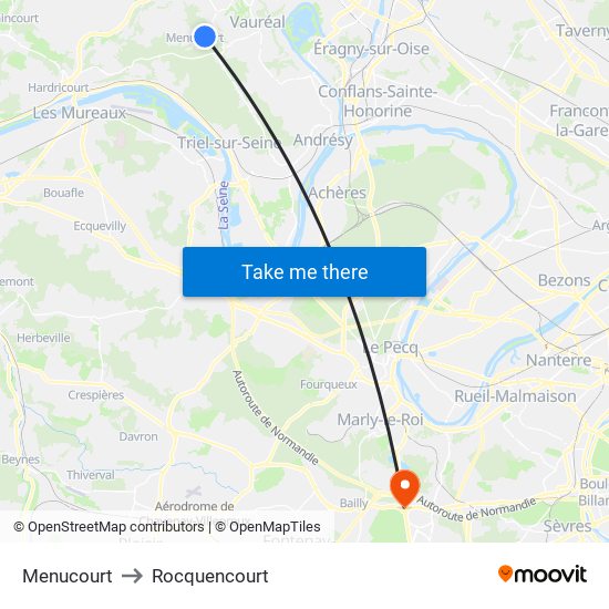 Menucourt to Rocquencourt map