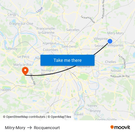 Mitry-Mory to Rocquencourt map