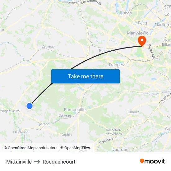 Mittainville to Rocquencourt map