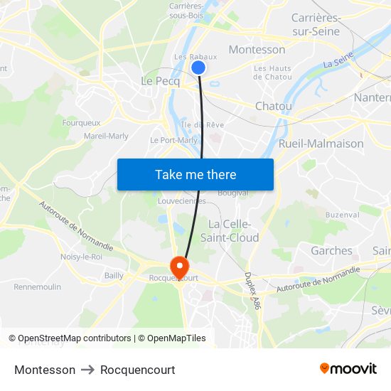 Montesson to Rocquencourt map