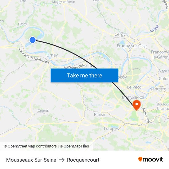 Mousseaux-Sur-Seine to Rocquencourt map