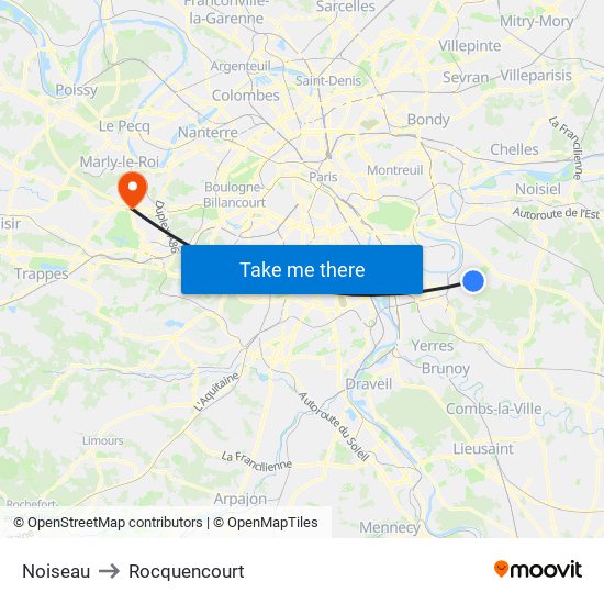 Noiseau to Rocquencourt map